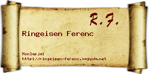 Ringeisen Ferenc névjegykártya
